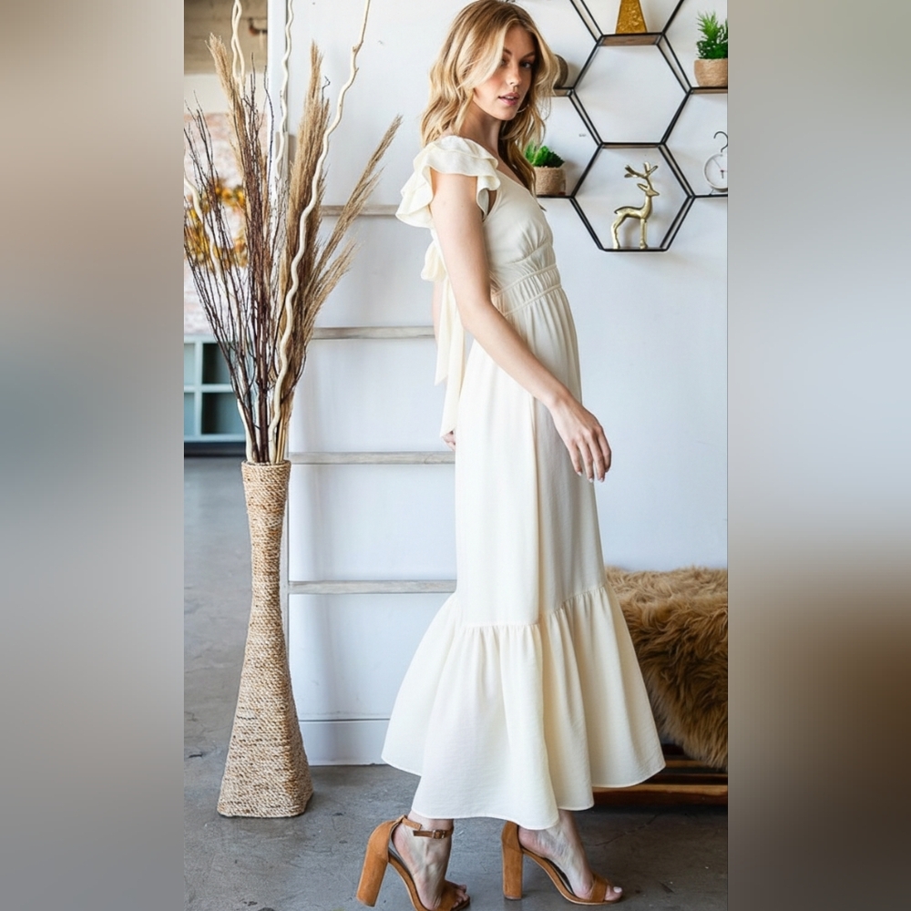 Beachside White Dress Backless - Picture 3 of 4